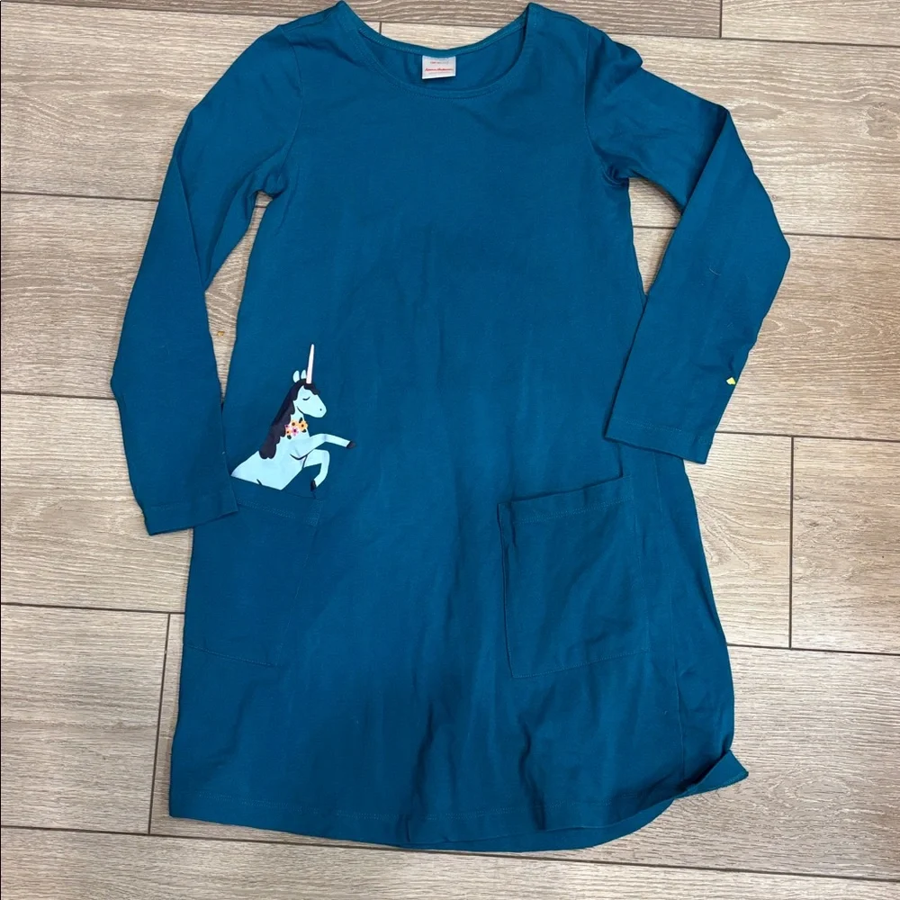 Hanna Andersson Teal dress size 8